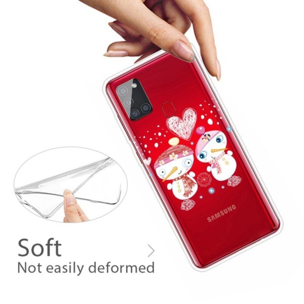 Christmas Samsung Galaxy A21s fodral - Couple snögubbe Vit