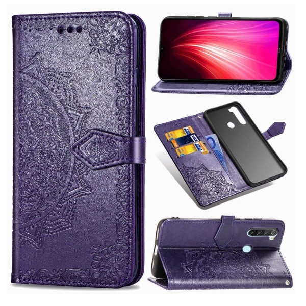 Mandala Xiaomi Redmi Note 8 Flip etui - Lilla Purple