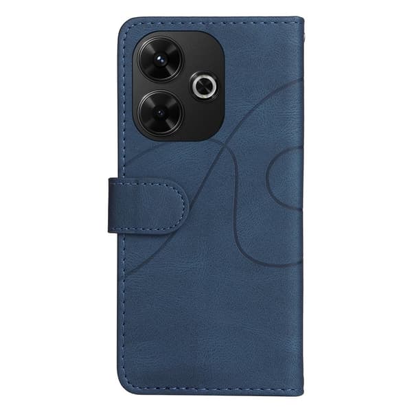 Tekstureret Xiaomi Redmi 13 læderetui med rem - Blå Blue