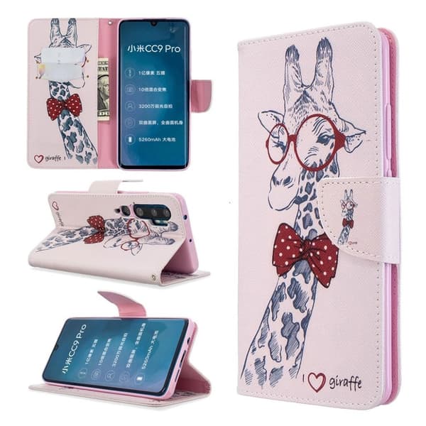 Wonderland Xiaomi Mi CC9 Pro / Mi Note 10 / Mi Note 10 Pro etui – Sød giraf med briller Multicolor