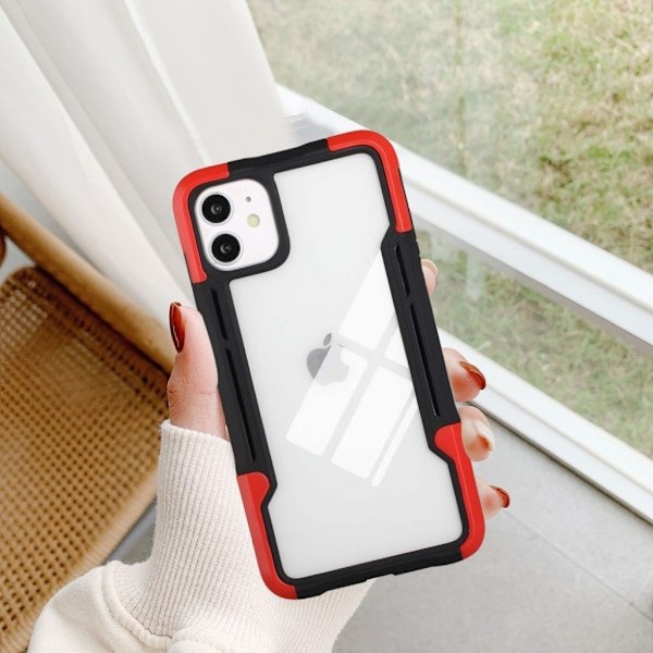 Stødsikkert beskyttelses cover til iPhone 12 Mini - Sort / Rød Red