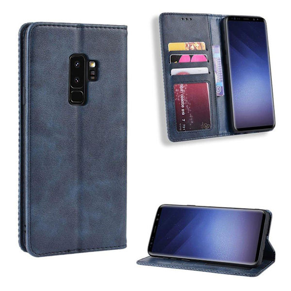 Bofink Vintage läder Samsung Galaxy S9 Plus fodral - Blå Blå