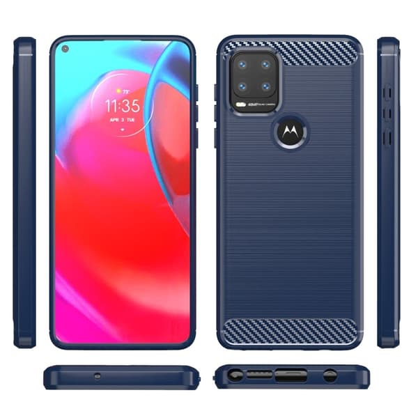 Carbon Flex Etui Motorola Moto G Stylus 5G - Blå Blue