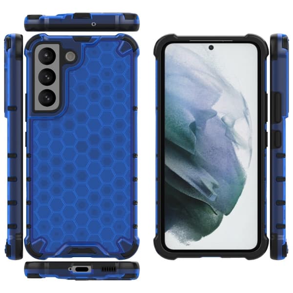 Bofink Honeycomb Samsung Galaxy S22 Etui - Blå Blue