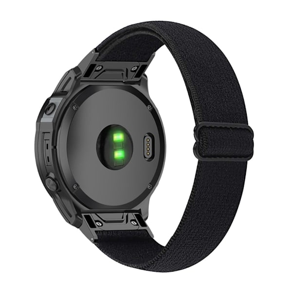 Elastiskt klockarmband i nylon som andas för Garmin-klocka - Svart Svart