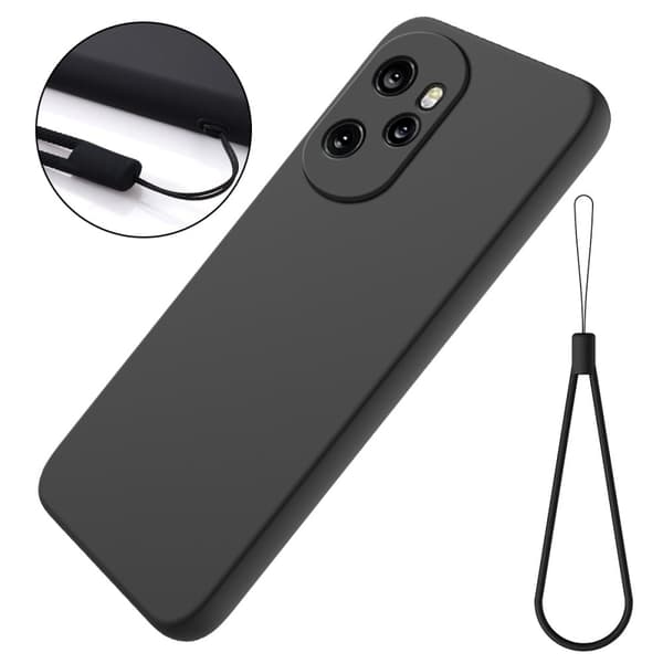Matt flytende silikondeksel for Honor 100 Pro - Svart Black