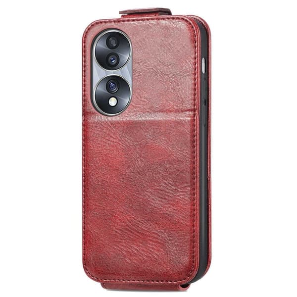 Vertical Flip Phone Suojakotelo With Zipper For Honor 70 - Punainen Red