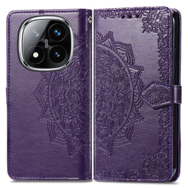 Mandala läder Xiaomi Redmi Note 14 Pro Plus 5G fodral - Lila Lila