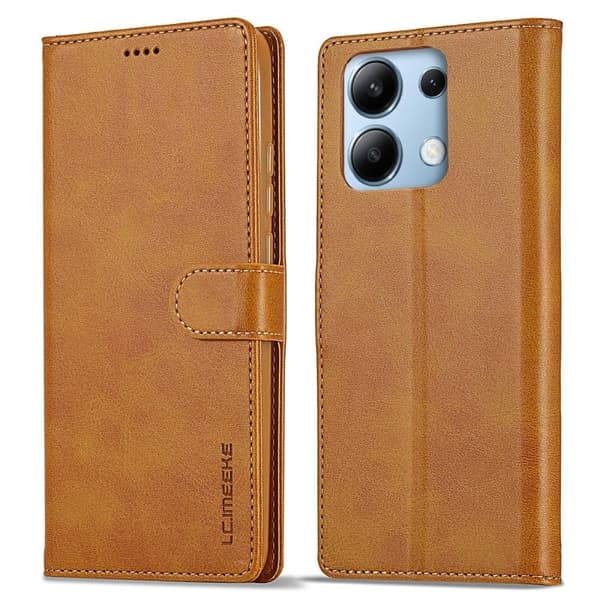 LC.Imeeke läder Xiaomi Redmi Note 13 5G  fodral - Gul Gul