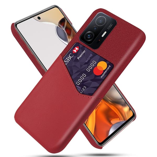 Bofink Xiaomi 11T / 11T Pro Kredittkort Deksel - Rød Red