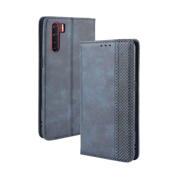 Bofink Vintage läder Oppo A91 / Oppo F15 fodral - Blå Blå
