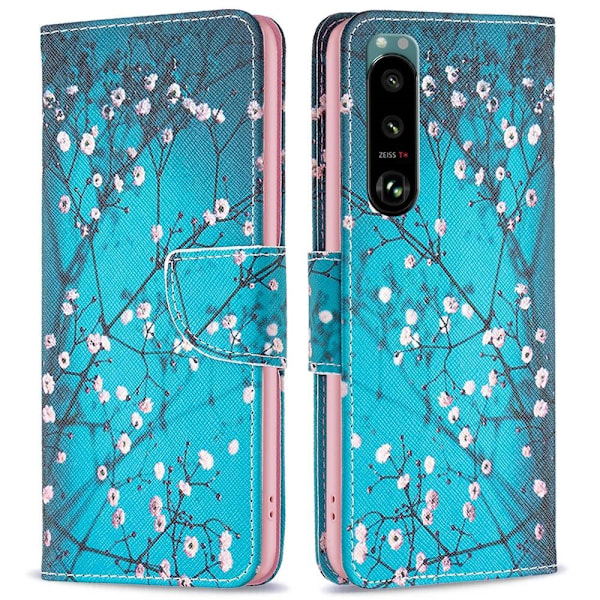 Wonderland Sony Xperia 5 III flip kuoret - Talvi Makea Blue