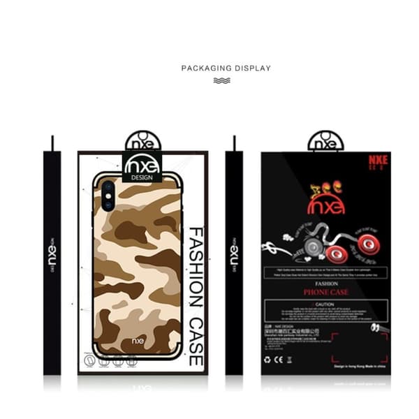 NXE iPhone Xs Max hybrid etui med Camouflagemønster - Brun Brown