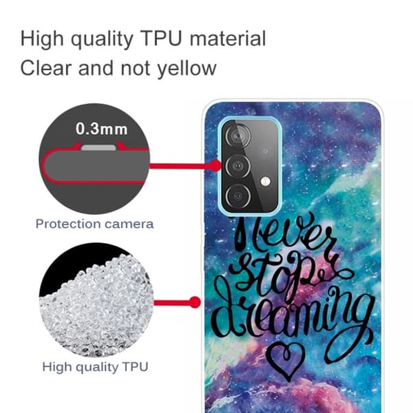Deco Samsung Galaxy A72 5G Etui - Never Stop Dreaming Multicolor
