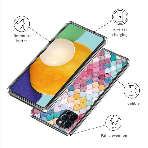 Deco iPhone 16 Pro Max cover - Regnbue Rombe Multicolor
