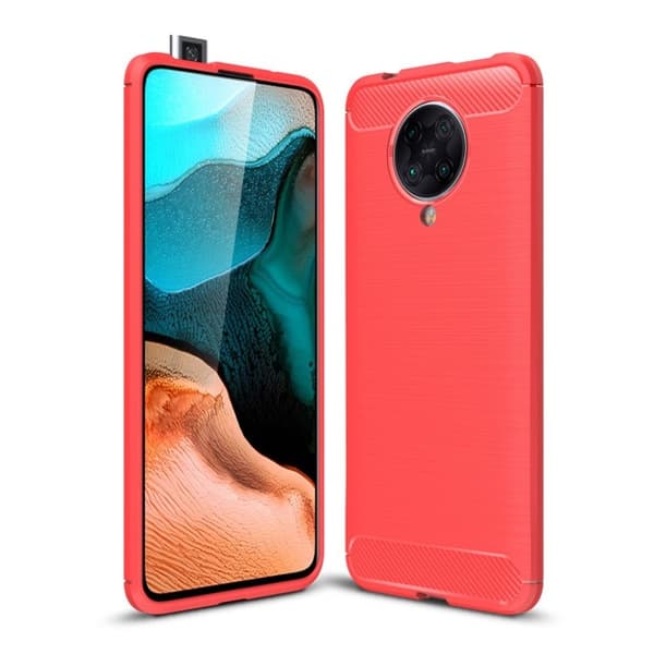 Carbon Flex Etui Xiaomi Poco F2 Pro / Redmi K30 Pro - Rød Red