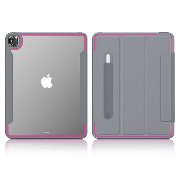 iPad Pro 12,9 tommer (2020) elegant trefoldig etui - Grå / Rose Silver grey