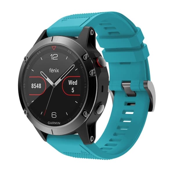 Garmin Fenix 5 durable silicone watch band - Baby Blue Blå