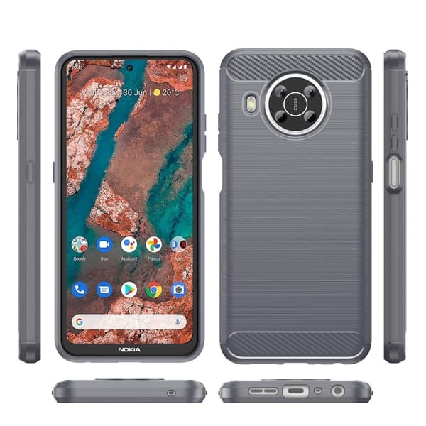 Carbon Flex Suojakotelo Nokia X100 - Harmaa Silver grey