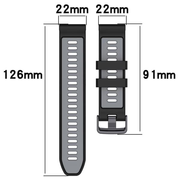 22 mm Garmin / Coros / Amazfit dobbeltfarvet silikonestrop - Blå / Gul Blue