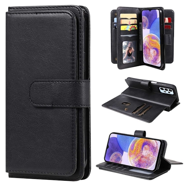 Samsung Galaxy A23 10-paikkainen lompakkokotelo - Musta Black