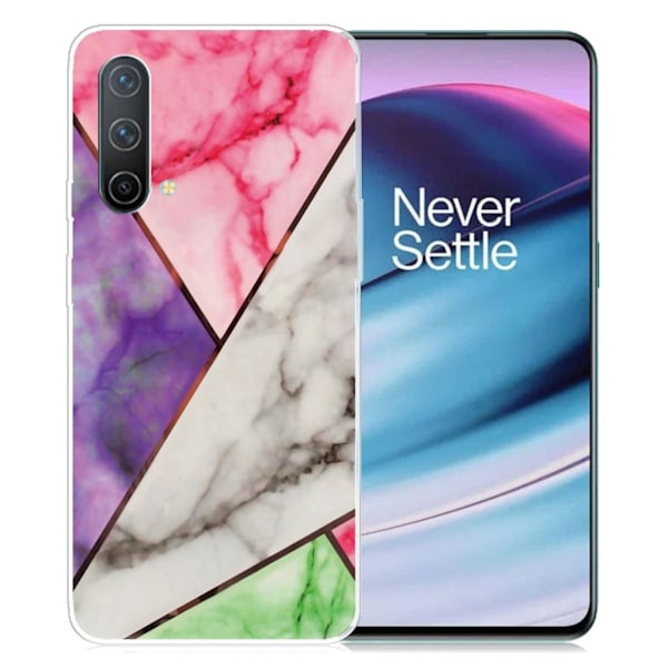 Marmormotiv OnePlus Nord CE 5G skal - Lila / Rosa / Vit / Grön multifärg