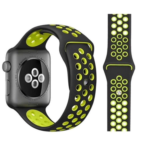 Apple Watch Series 5 / 4 40 mm urrem med to farver - Sort / Gul-Grøn Black