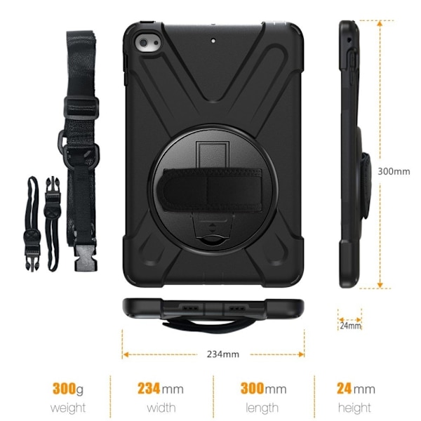 iPad Mini (2019) X-Shape Silikon Veske - Svart Black