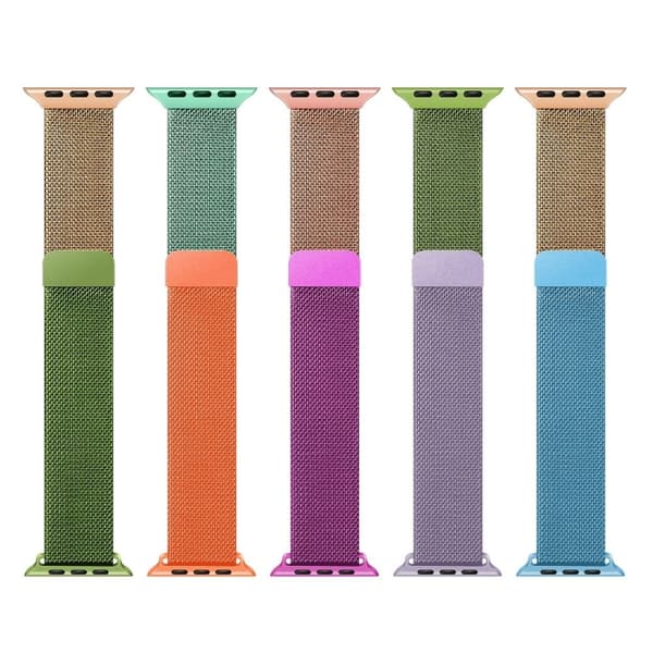 Apple Watch Series 8 (41mm) dobbeltfarvet urrem i rustfrit stål - Orange / Mint Grøn Orange