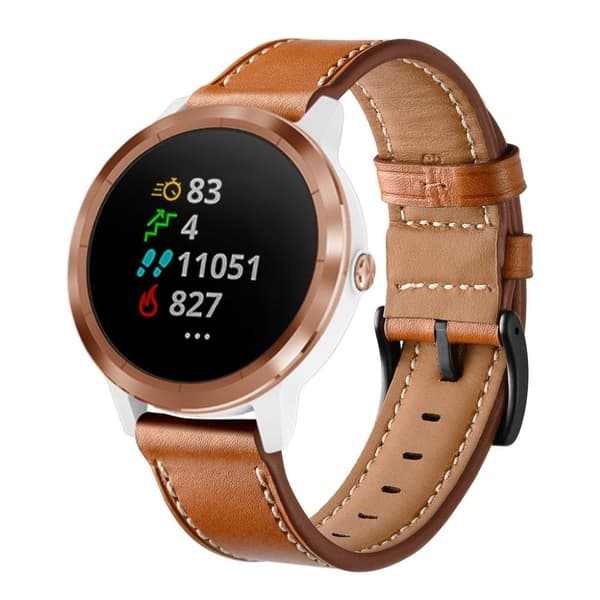 Garmin Vivoactive 3 / Vivomove HR ægte læder Urrem - Brun Brown