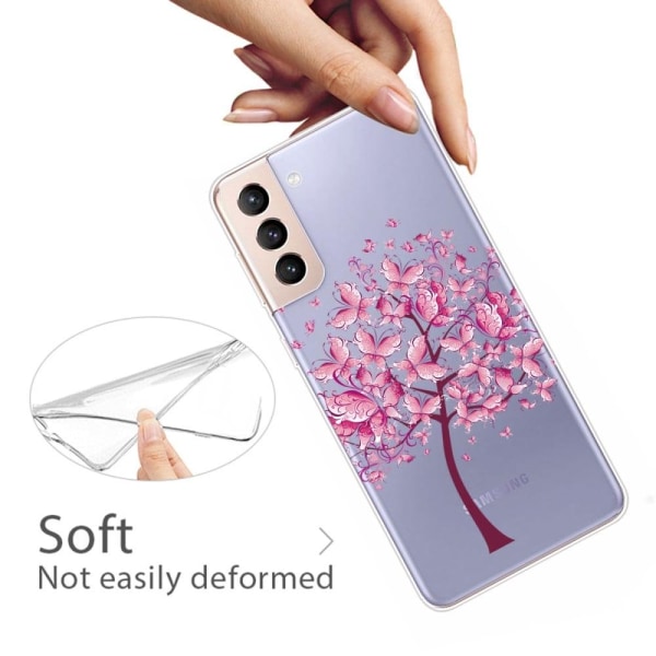 Deco Samsung Galaxy S22 Plus Etui - Lyserøde Blomster Pink