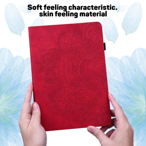Lenovo Tab M10 HD Gen 2 flower imprint leather case - Red Red
