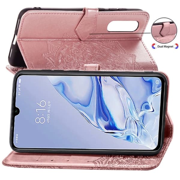 Mandala läder Xiaomi Mi 9 Pro fodral - Rosa Rosa