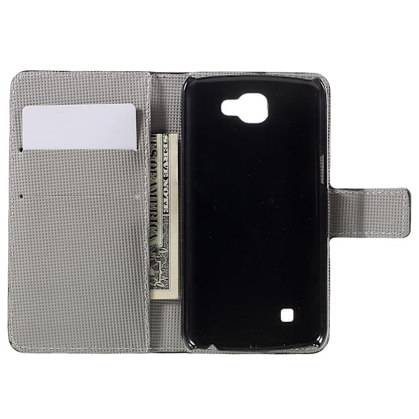 Moberg LG K4 PU Nahkakotelo Standillä - Perhoskukkia Multicolor