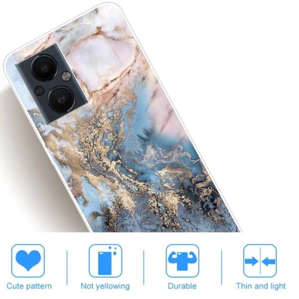 Marble OnePlus Nord N20 5G Etui - Bluish Guld Marmor Multicolor