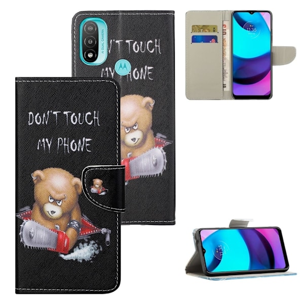 Wonderland Motorola Moto E30 / E20 / E40 Flippetui - Bjørn Black