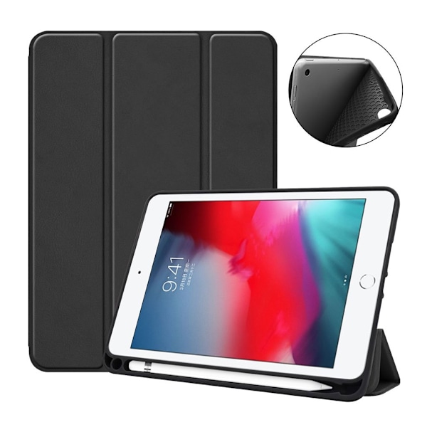 iPad Mini (2019) tri-fold nahkainen  suojakotelo  - Musta Black