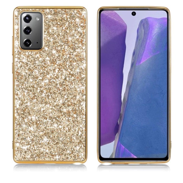 Glitter Samsung Galaxy Note 20 Etui - Guld Gold