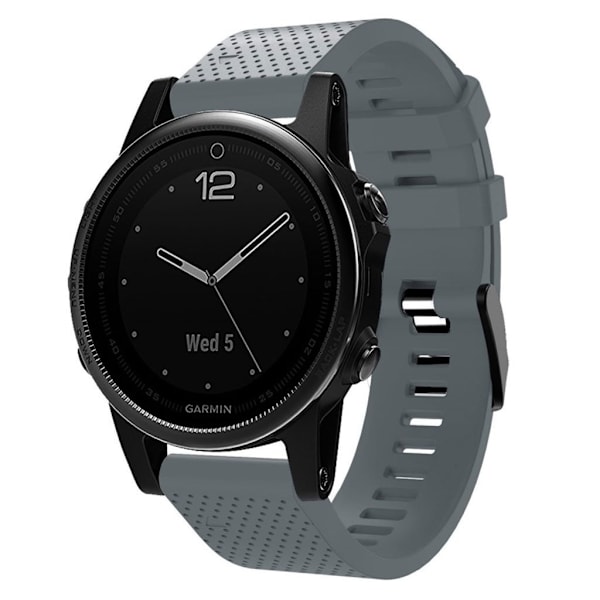 Garmin Fenix 5S Plus Stilfuldt silikone Urrem - Grå Silver grey