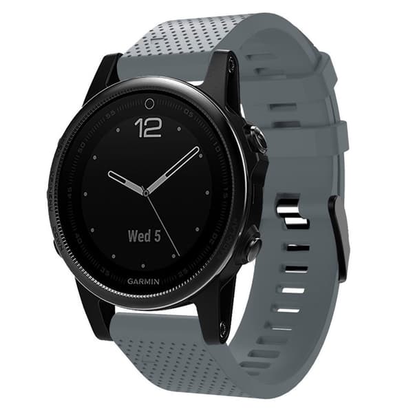 Garmin Fenix 5S Plus tyylikäs silikoninen ranneke - Harmaa Silver grey