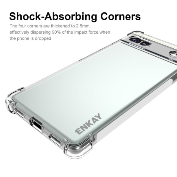 ENKAY clear drop-proof case for Google Pixel 6a Transparent