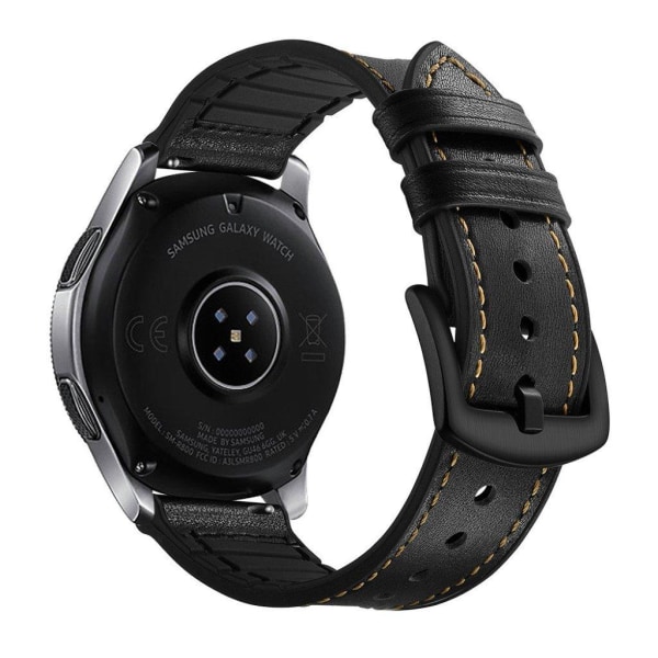 Samsung Galaxy Watch (46mm) naudannahkainen ranneke - Musta Black