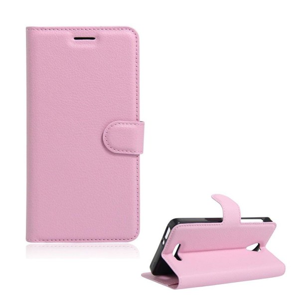 Mankell Alcatel Pop 4 læder-etui med litchi overflade - Pink Pink