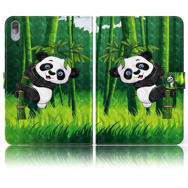 Lenovo Tab P11 Pro läderfodral med coolt mönster - Panda Grön