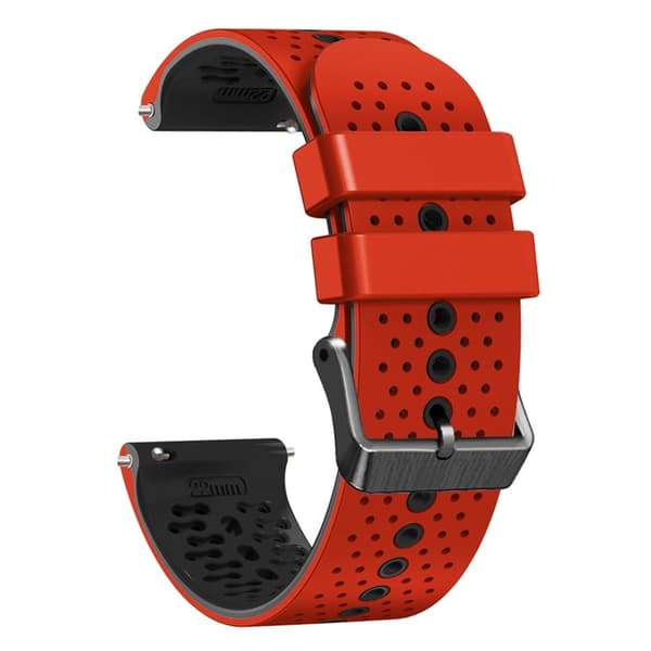 22mm Universal kaksivärinen silikoni ranneke - Punainen / Musta Red