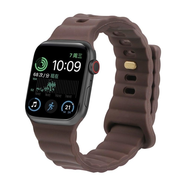 Apple Watch Series 8 (41mm) silicone watch strap with button - C Brown