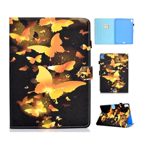 iPad Pro 11" (2018) mønstered læder flip etui - Guld Sommerfugle Gold