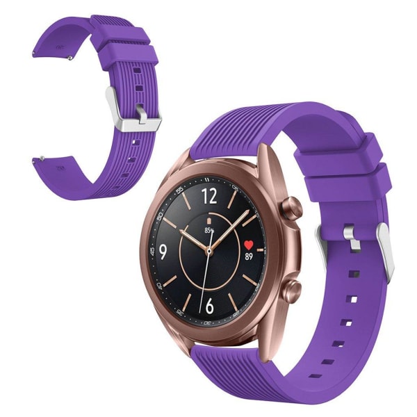 Samsung Galaxy Watch 3 (41mm) pinstriped silikone rem - lilla Purple