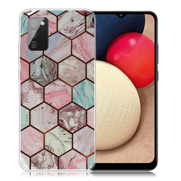 Marble Samsung Galaxy A02s Etui - Honeycomb Marble Pattern Multicolor