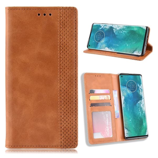 Bofink Vintage Motorola Edge Plus Etui - Brun Brown